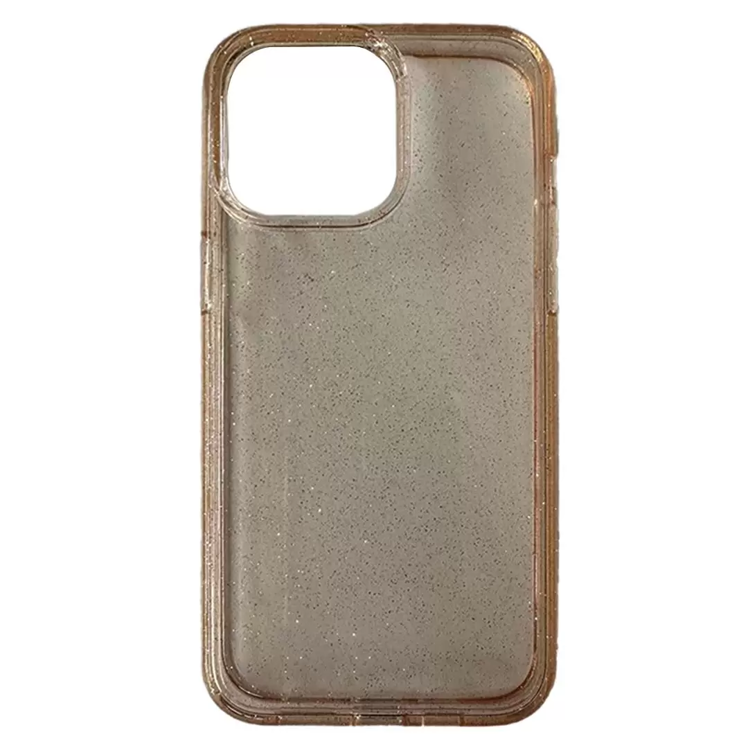 iPhone 15 Pro Fleck Glitter Case Clear Gold